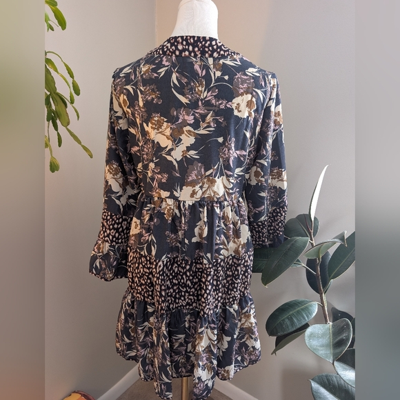 Entro Floral Babydoll Mini Dress With Bell Sleeves - Picture 8 of 16